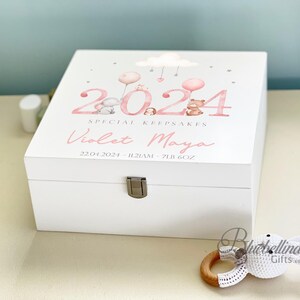 Luxury Personalised Baby Keepsake Memory Box, Pink 2026 or 2025 Design ...