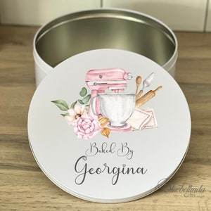Baked By Personalised CAKE TIN, Personalised Baking Tin, Baking Gift, Personalised Birthday Gift, Cake, Bluebellindagifts Mothers day