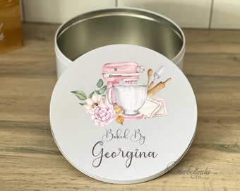 Baked By Personalised CAKE TIN, Personalised Baking Tin, Baking Gift, Personalised Birthday Gift, Cake, Bluebellindagifts Mothers day