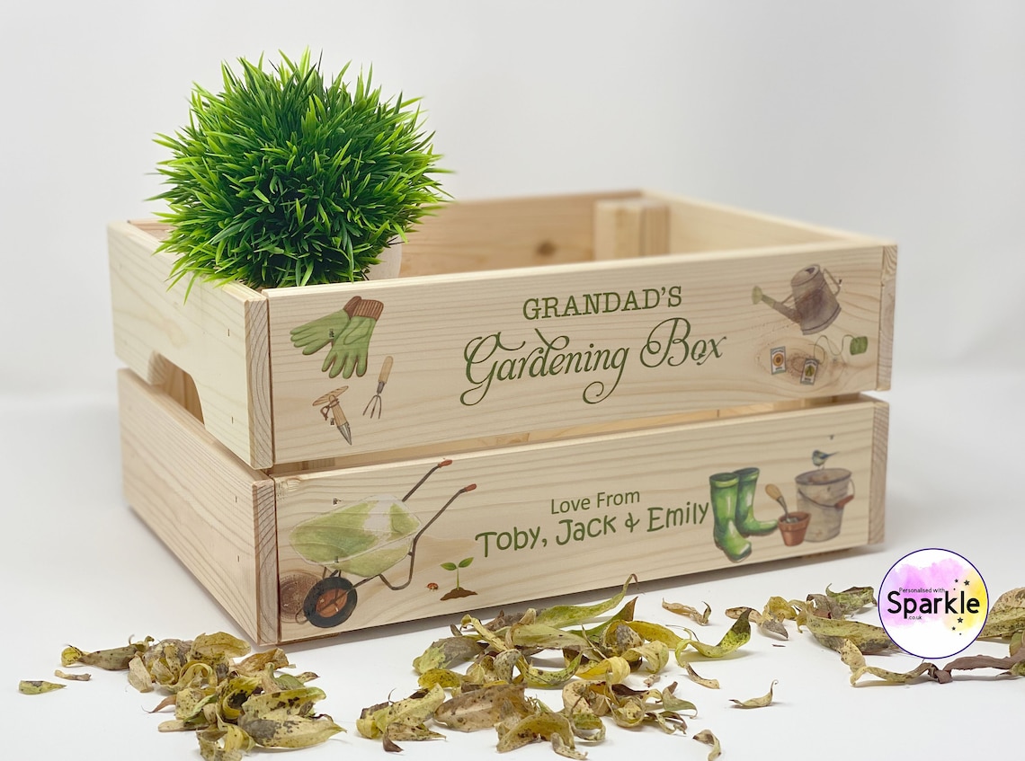 Personalised Gift For Gardeners Grandad Gardening Crate Etsy