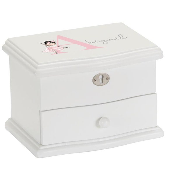 Luxury Personalised Ballerina jewelry / Musical Jewellery Box Pink , baptism gift,christening gift,girls jewelry box Bluebellinda,