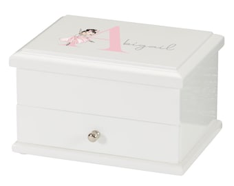 Luxury Personalised Ballerina jewelry / Jewellery Box Pink , baptism gift,christening gift,girls jewelry box Bluebellinda, Bluebellindagifts