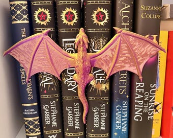 Porte-livre Dragon Spine | Décoration d'étagère fantastique | Cadeau dragon | Accessoire d'étagère
