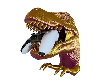 3D Printed T-Rex Headphone & Controller Holder: Dinosaur Wall Mount