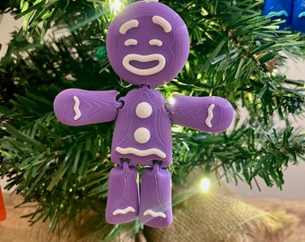 Flexi Gingerbread Man - Christmas Tree Decoration - Articulated - Flexi Factory - Hanging Xmas Ornament - Decor