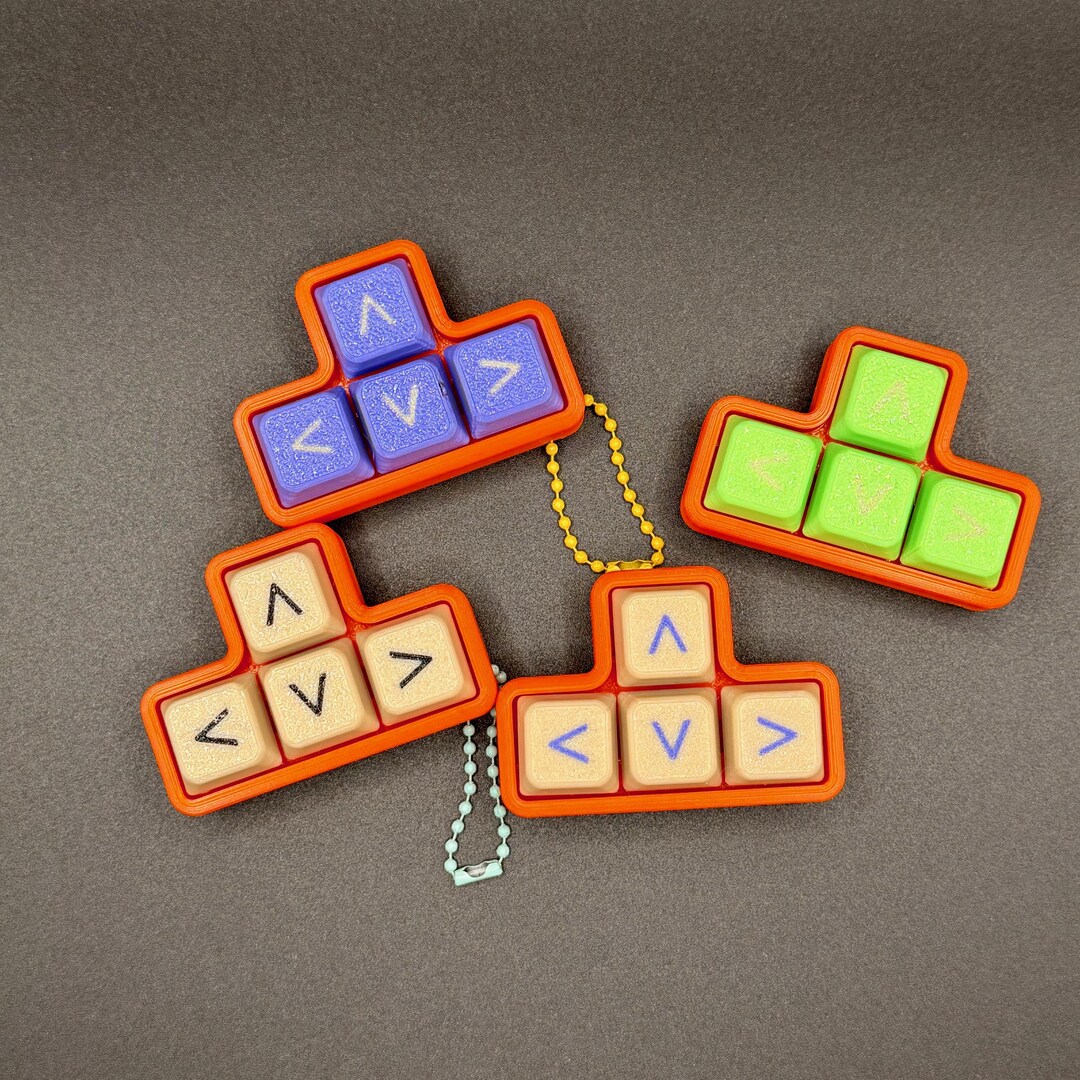 Click Key Chain 3D Printed Fidget Clicker Keyring | Arrow Key Button Satisfying Click ...
