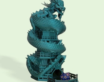 3D Printed Dragon Dice Tower: D&D Tabletop Gaming Accessory