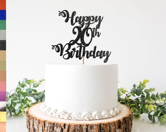 Joyeux anniversaire Gâteau PERSONNALISÉ Age Cake Topper Papier cartonné  miroir ou paillettes sans perte -  France