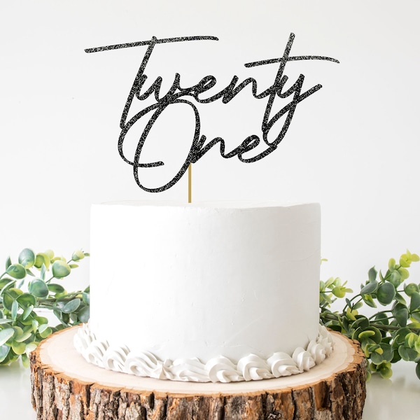 CUSTOM Number Cake Topper | Je eigen | 1e 2e 16e 21e 30e verjaardag | Spiegel of niet-afstotende glitterkaart