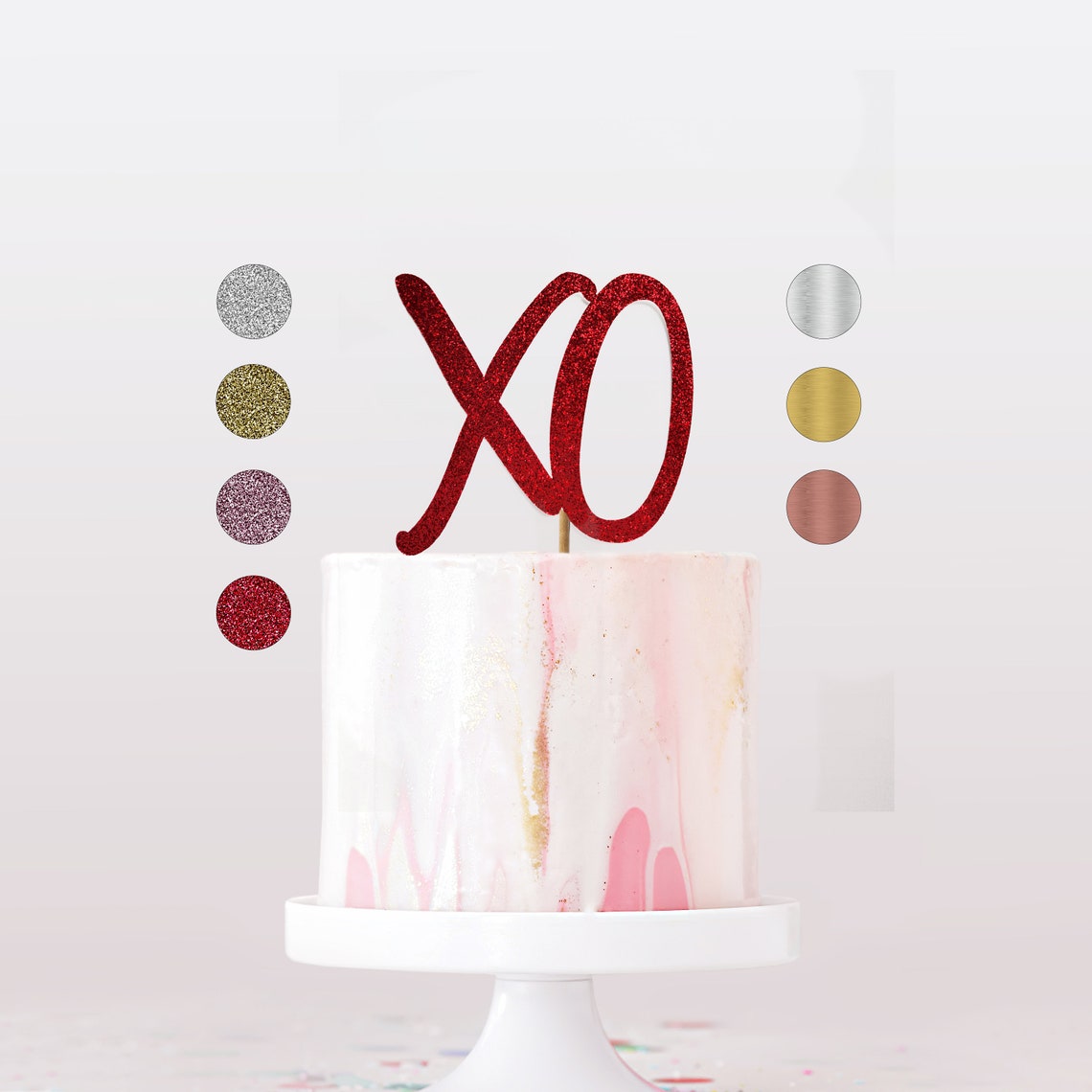 Valentine's Day XO Cake Topper Party Décor | Etsy