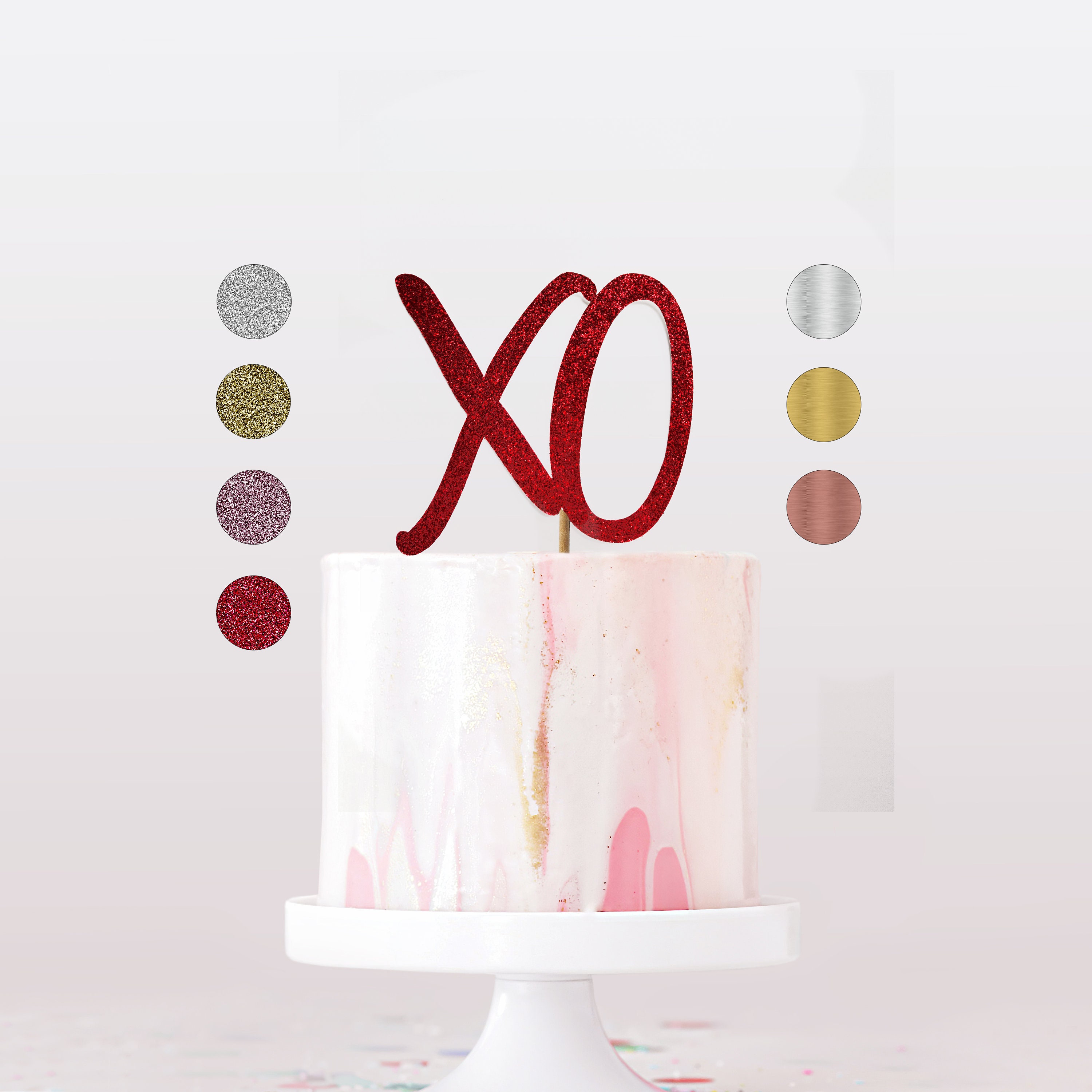 Valentine's Day XO Cake Topper Party Décor | Etsy