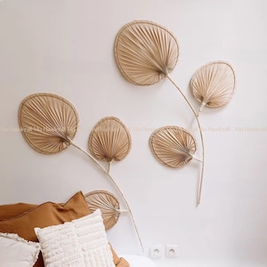 Wall Hanging Dry Palm Leaf Fan Decor, Boho Decor with Dry Palm Fan, Living Room Decor, Bedroom Decor (FREESHIPPING FROM 2 PCS)