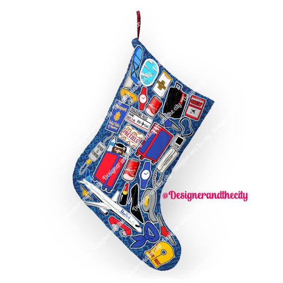 Flight Attendant Christmas Stockings, World Traveler Gift, Airplane  Christmas Stocking, Gift for Flight Attendant, Cabin Crew Gift, United 