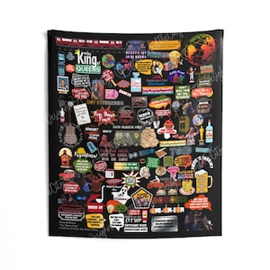 The King Of Queens Wall Tapestry Indoor Wall Tapestries KOQ Doug Heffernan Carrie Heffernan Arthur Spooner Sitcom Tapestries 90s 2000s Art