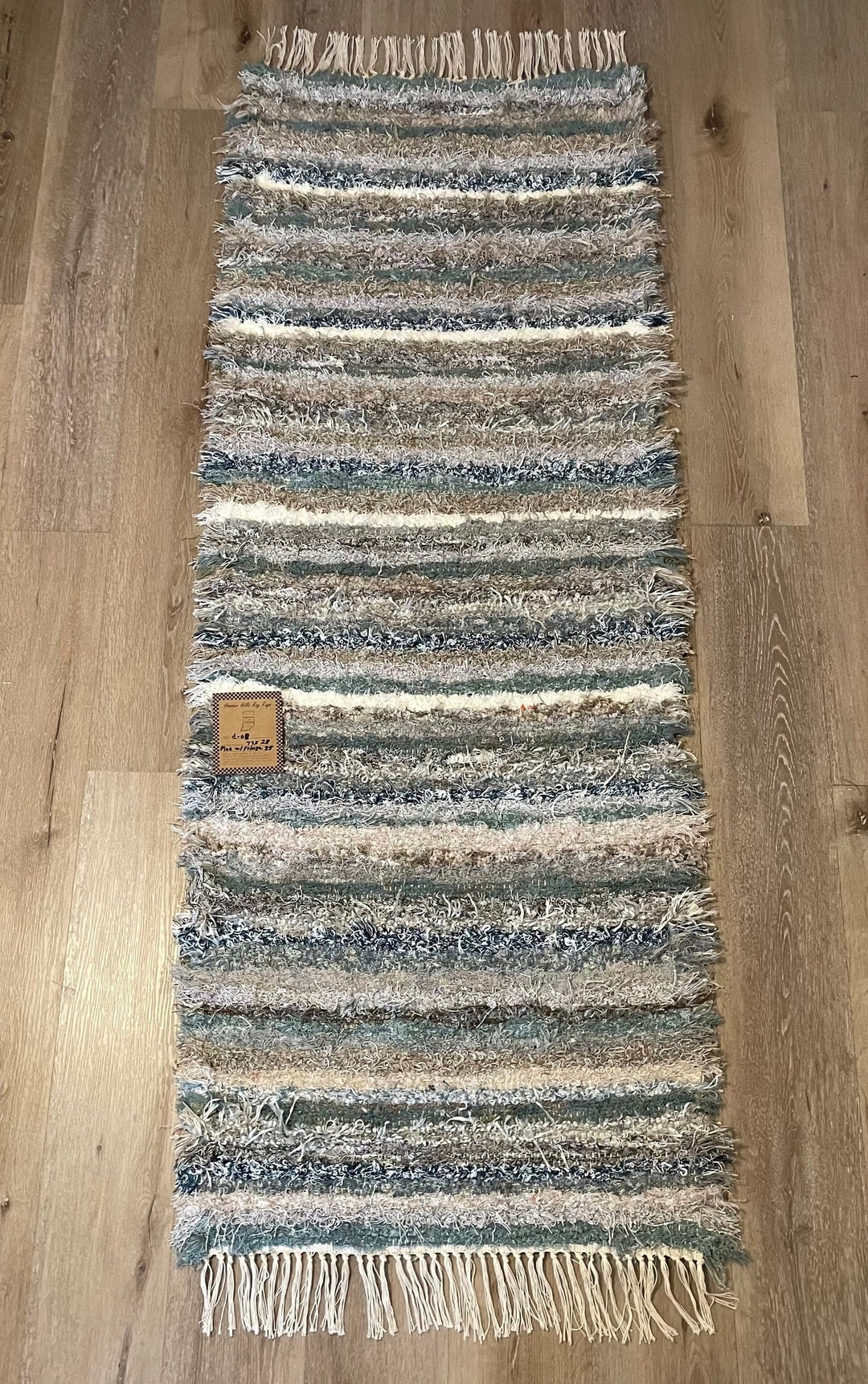 Handwoven Amish Rag Rug 77 X 28 Etsy