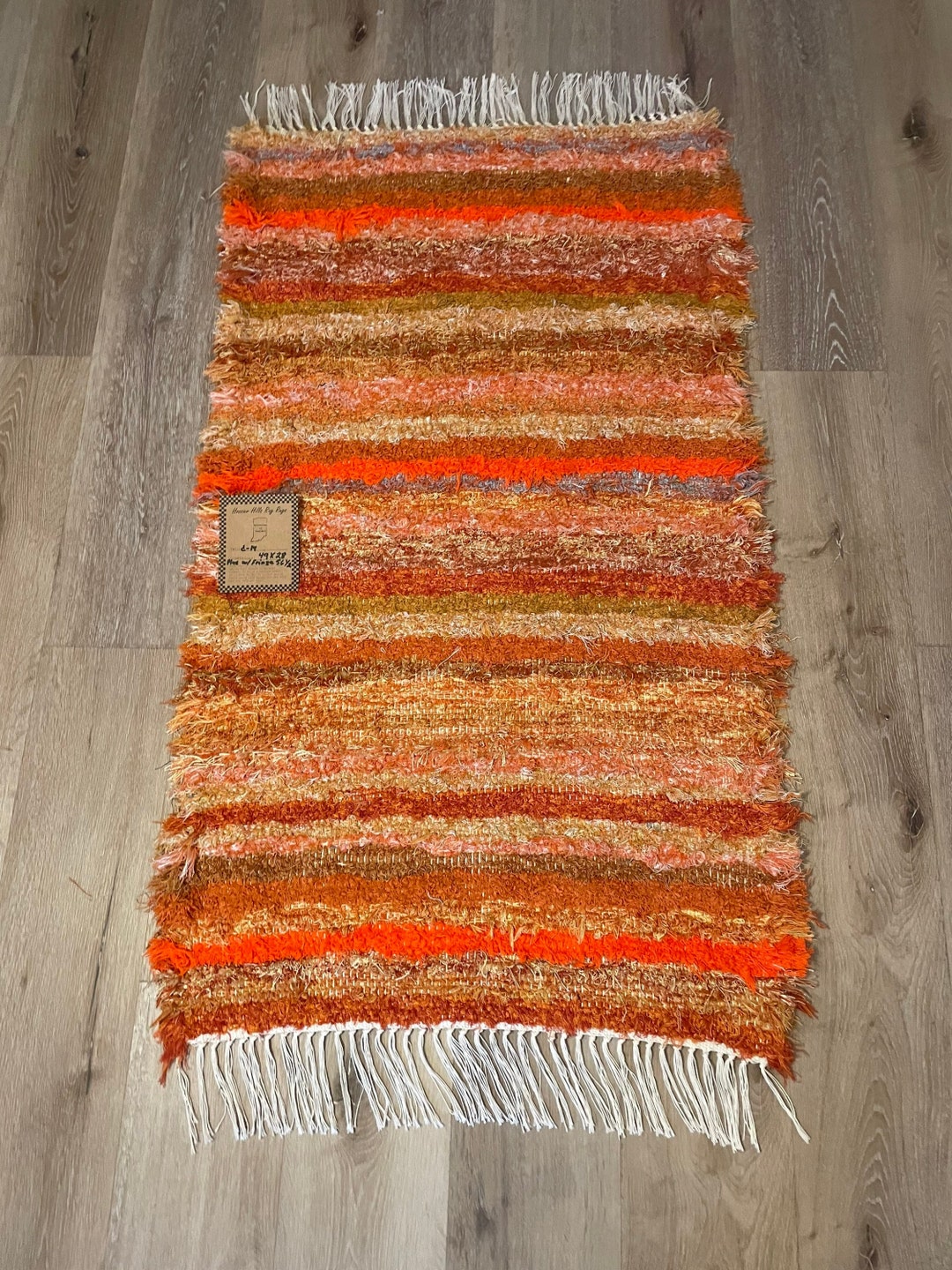 Handwoven Amish Rag Rug 49 X 28 Etsy