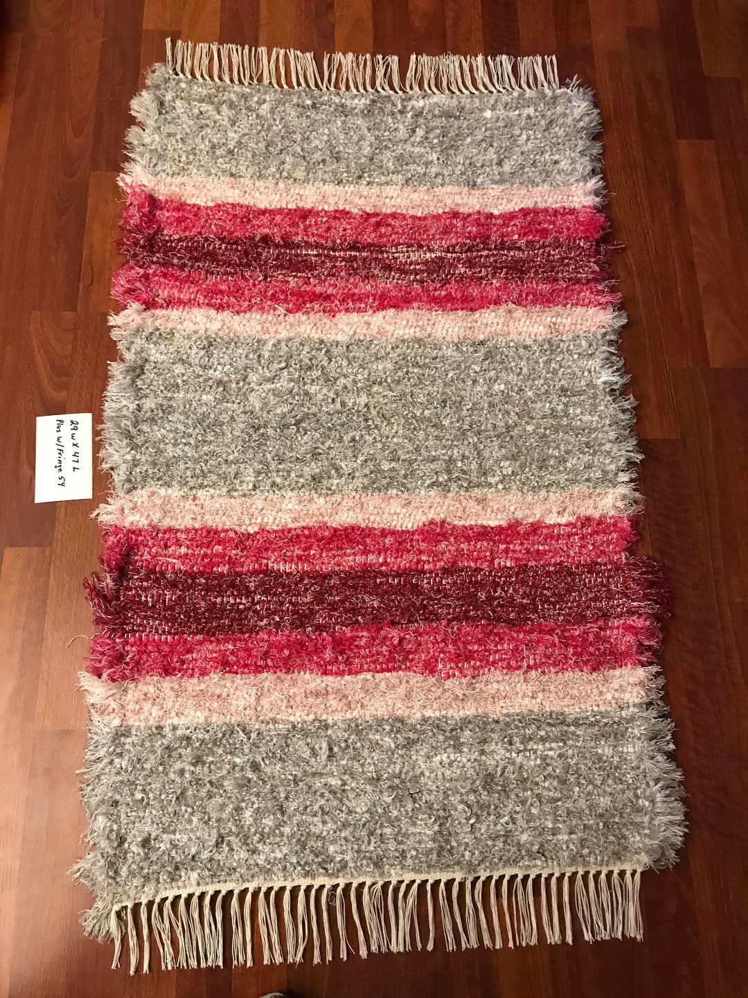 Handwoven Amish Rag Rug 47 X 29 Etsy