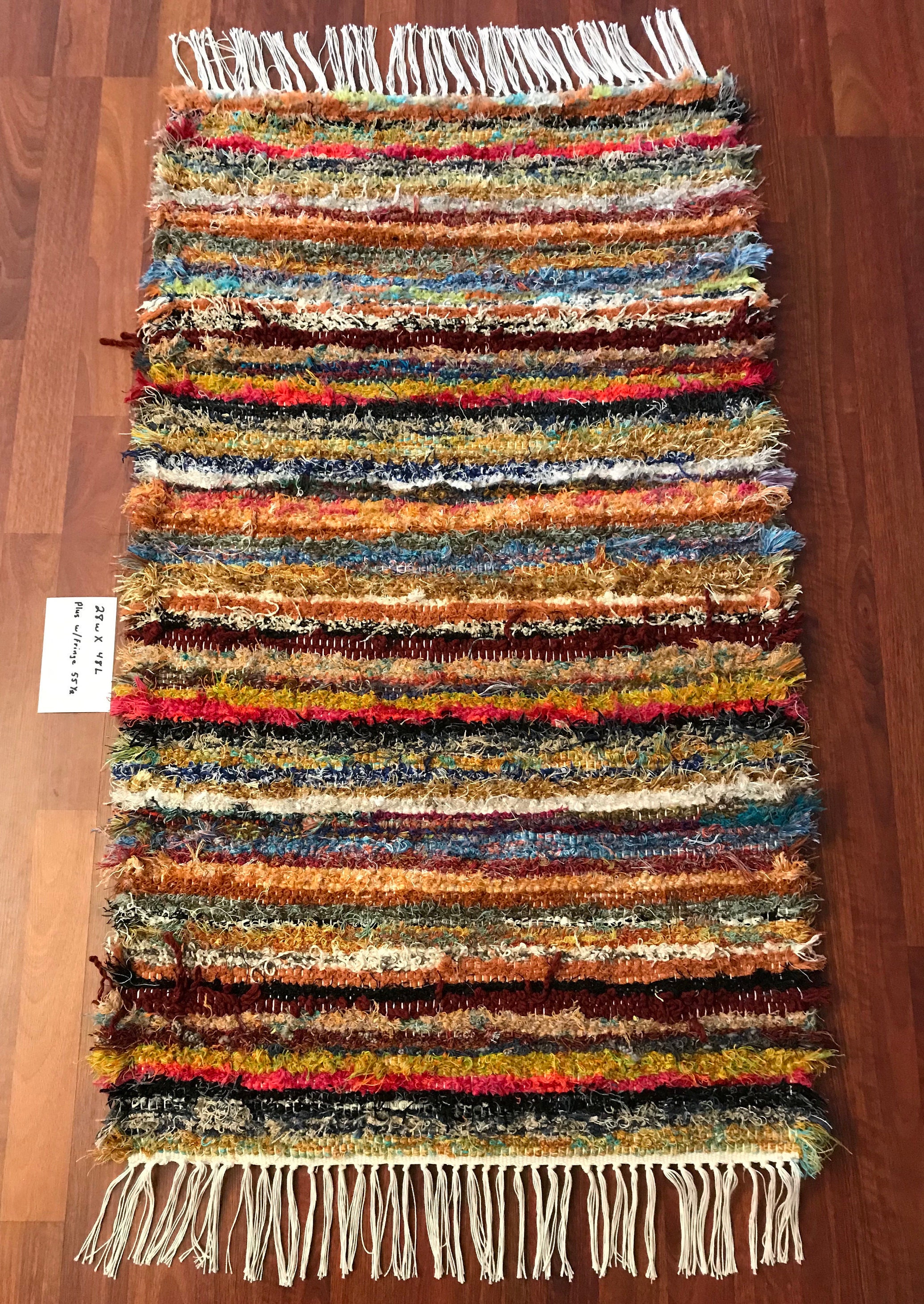 Handwoven Amish Rag Rug 28 x 48 Etsy