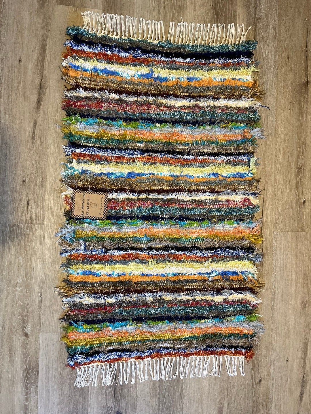 Handwoven Amish Rag Rug 48 X 28 Etsy