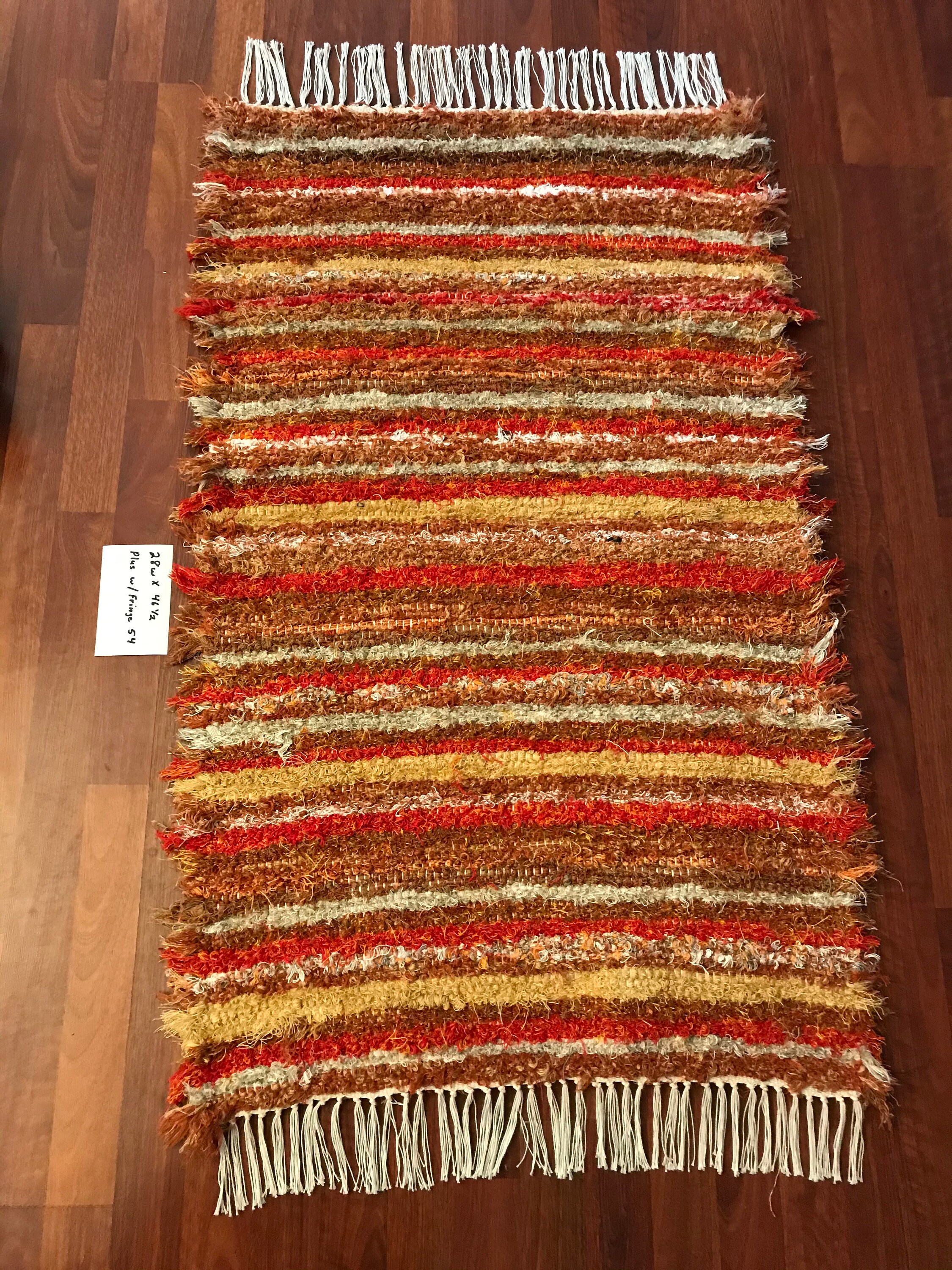 Handwoven Amish Rag Rug 28 x 46.5 Etsy