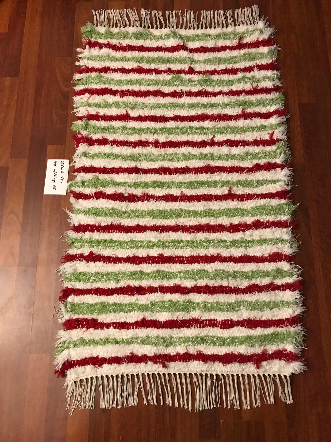 Handwoven Amish Rag Rug 48 X 28 Etsy
