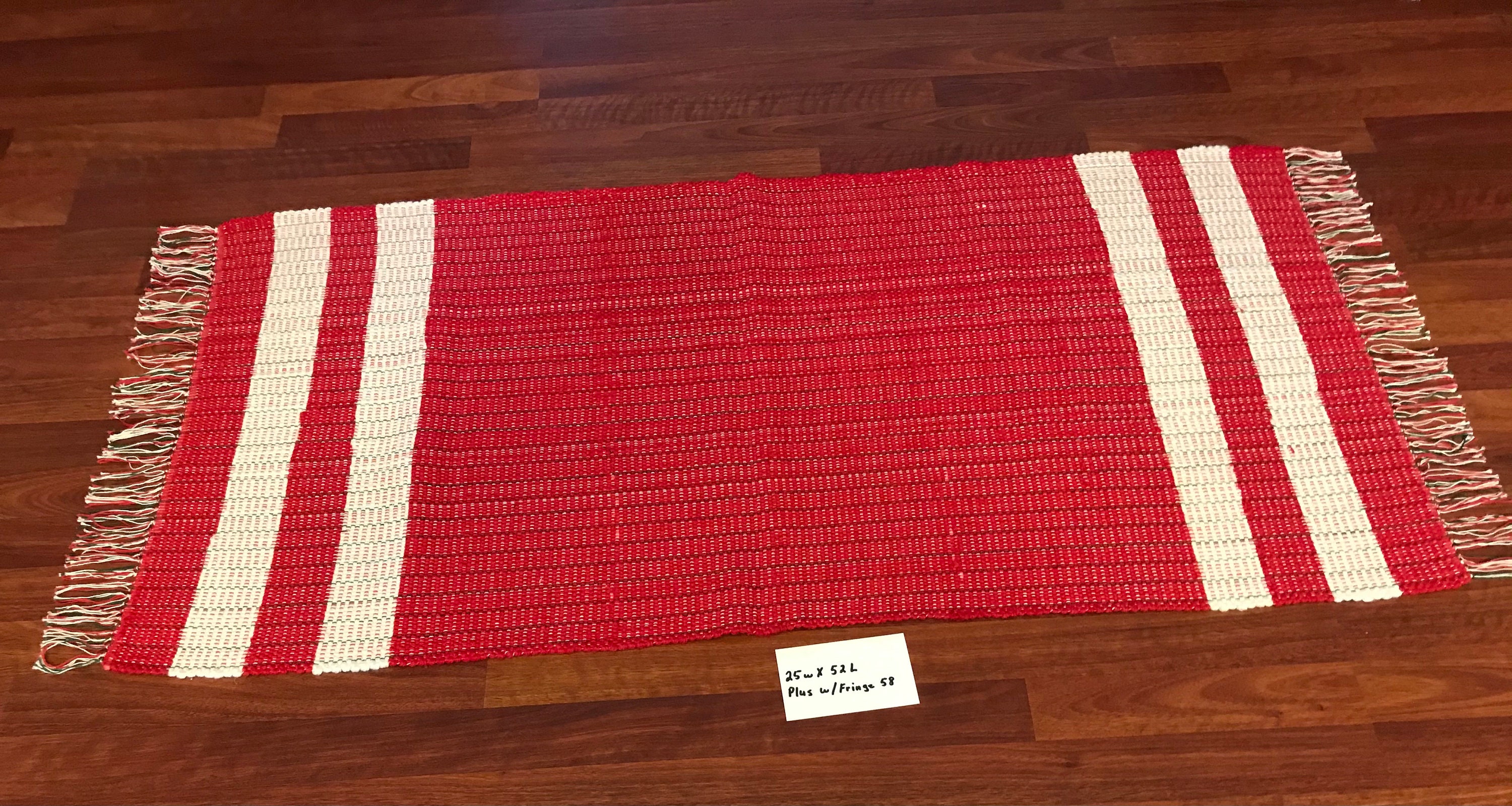 Handwoven Amish Rag Rug 25 x 52 Vibrant Color Etsy