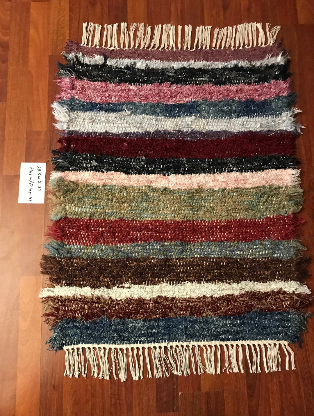 Handwoven Amish Rag Rug 37 X 28.5 Etsy