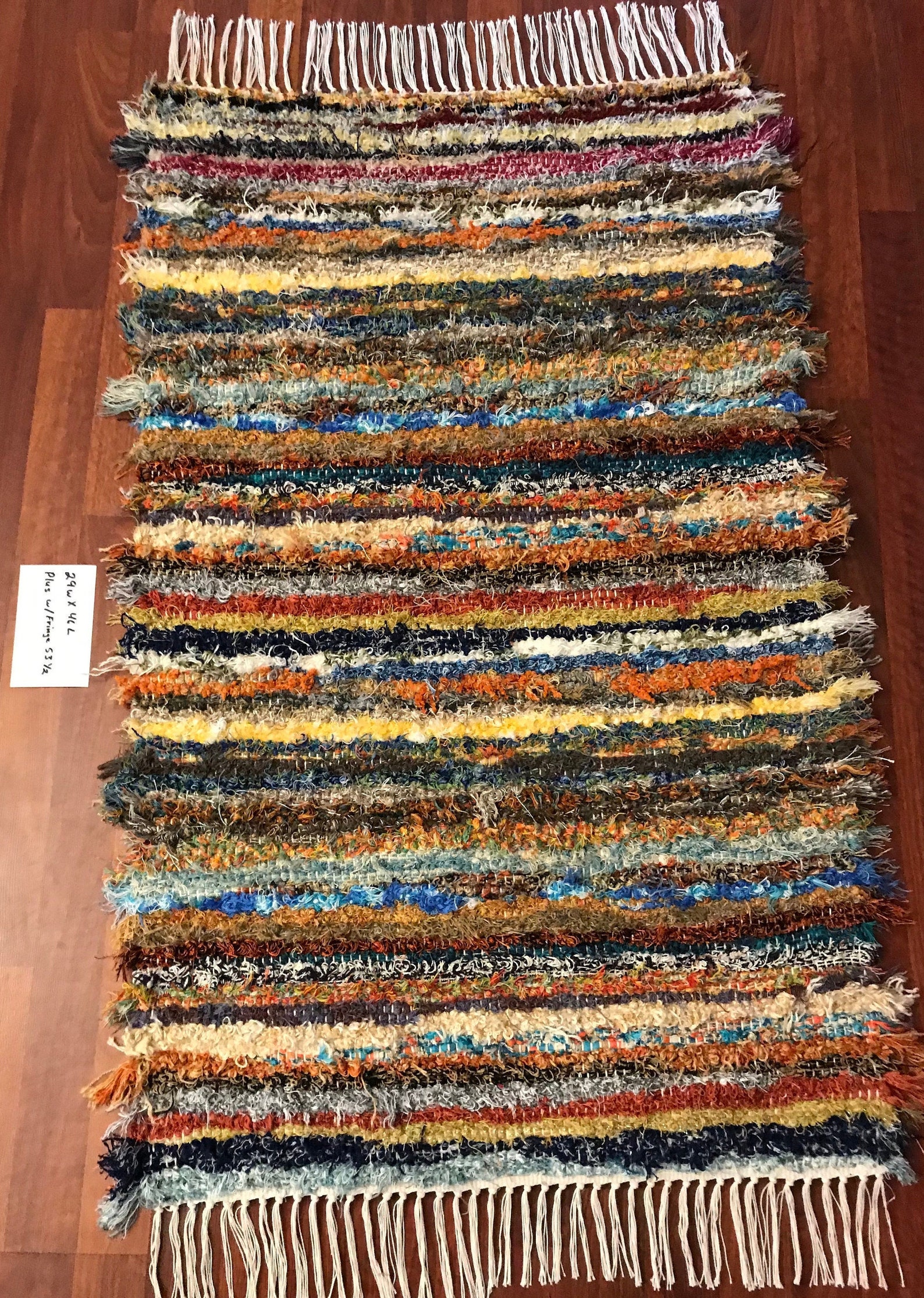 Handwoven Amish Rag Rug 29 x 46 Etsy