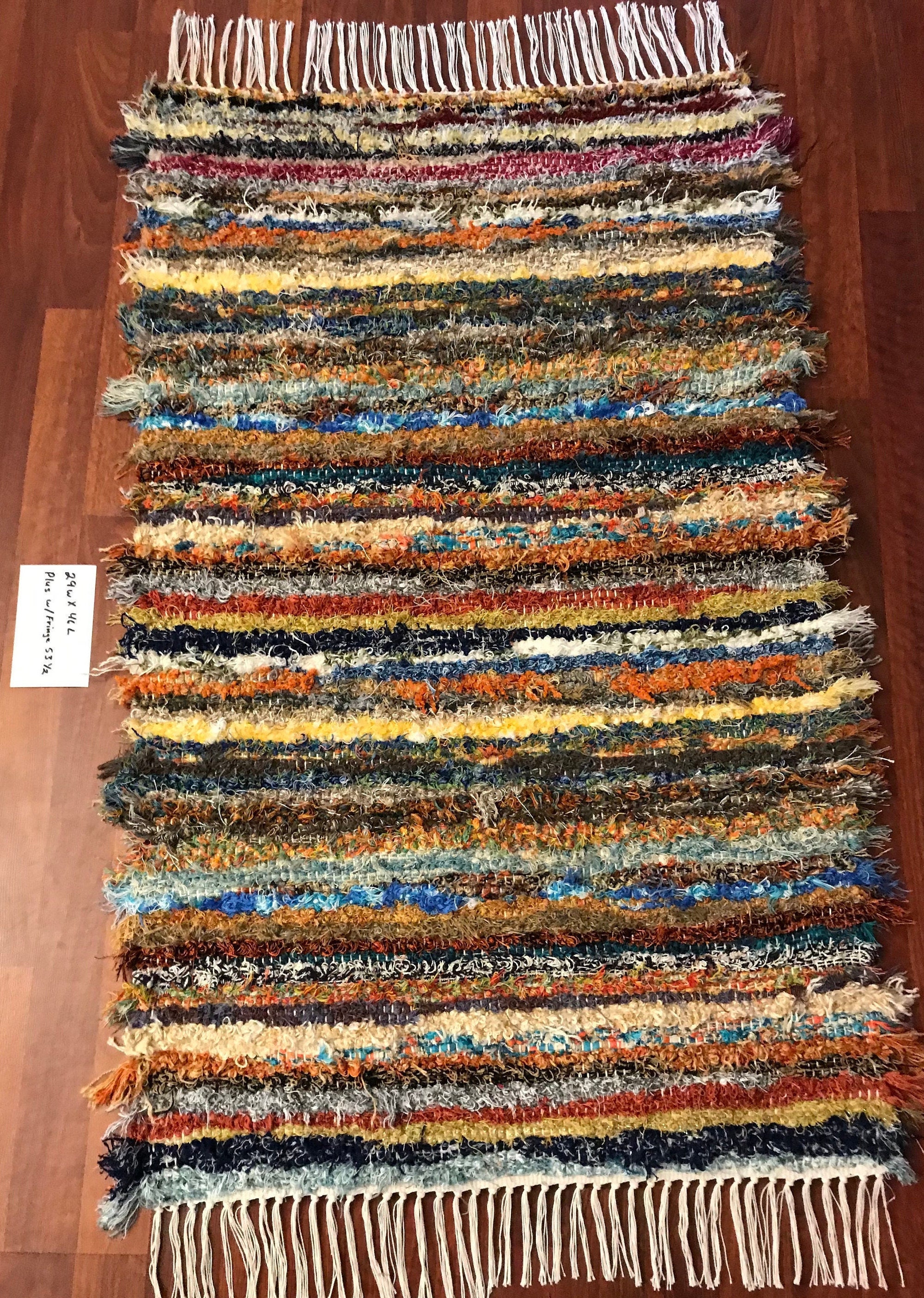 Handwoven Amish Rag Rug 29 x 46 Etsy