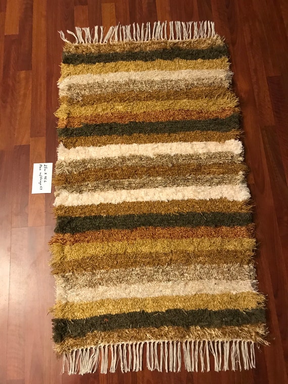 Handwoven Amish Rag Rug 46 X 28 Etsy