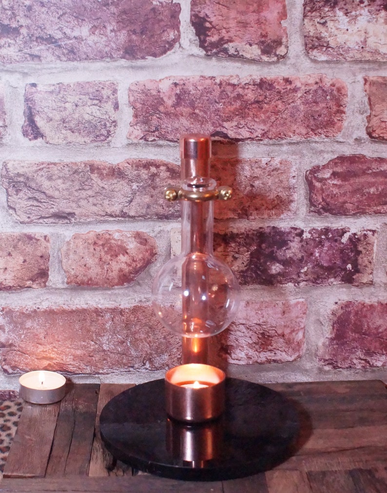 Copper Oil Burner / Aromatherapy Essential Oils Burner / Glass Etsy