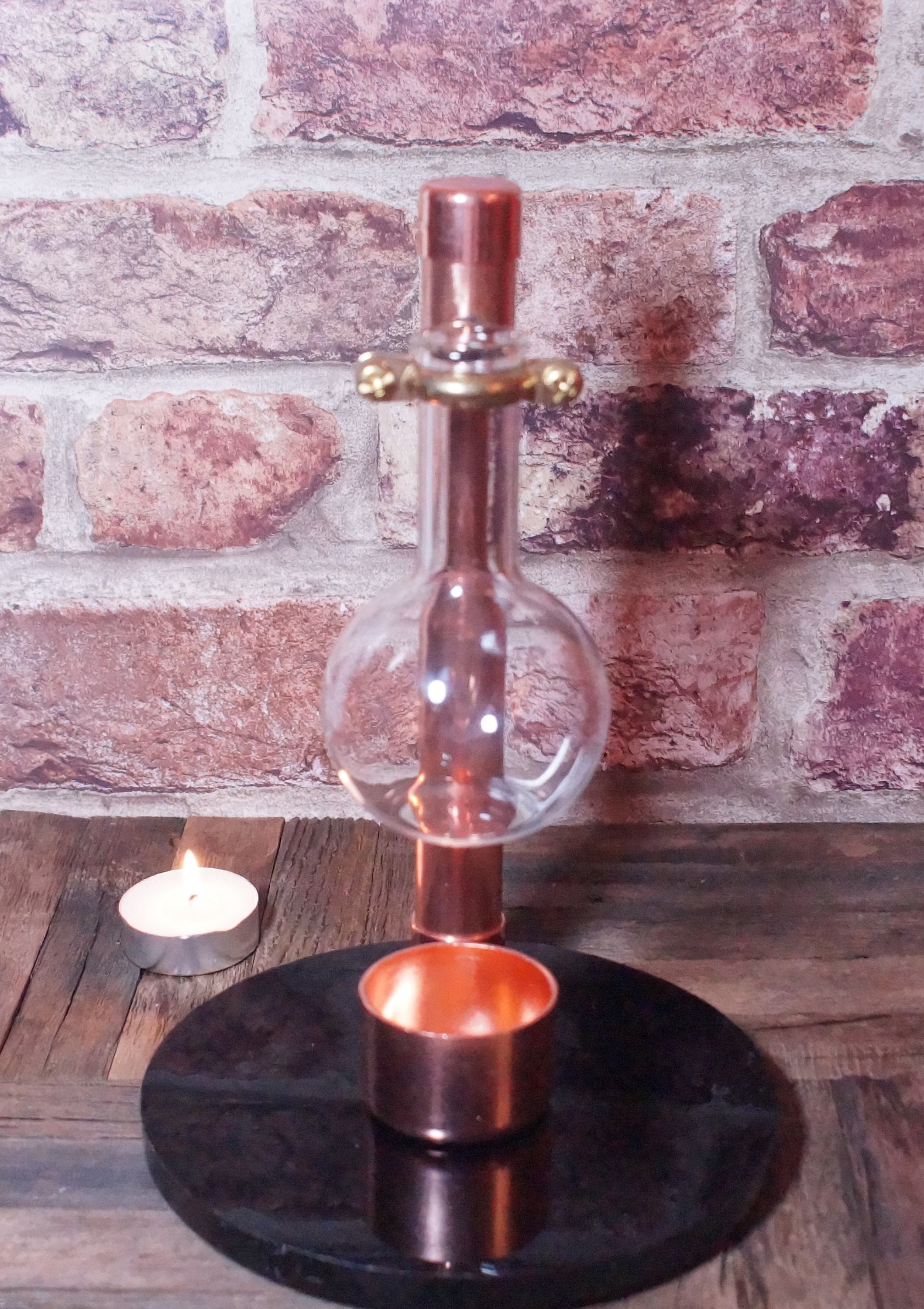 Copper Oil Burner / Aromatherapy Essential Oils Burner / Glass Etsy
