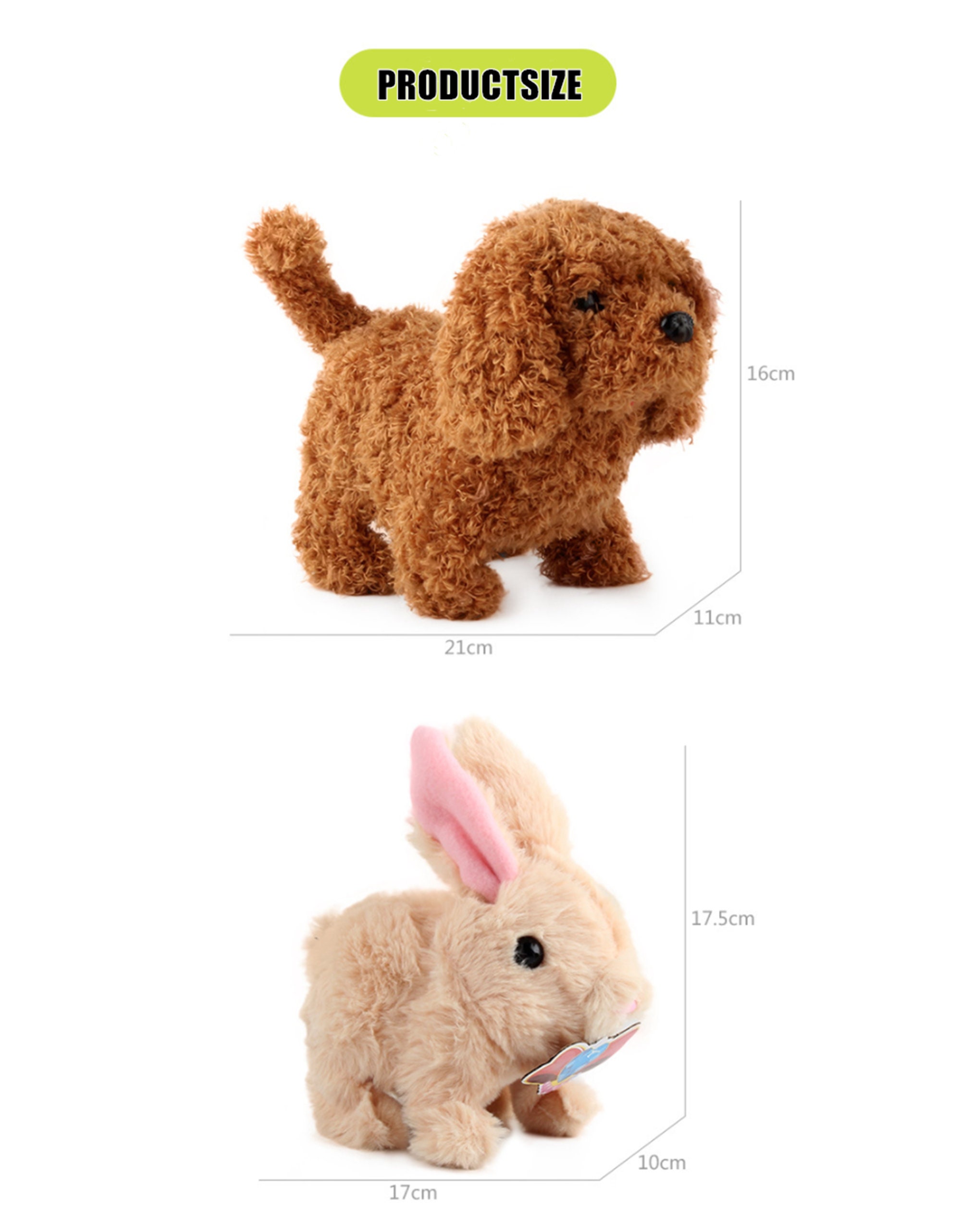 Children's electric simulation dog white rabbit plush toy. Etsy