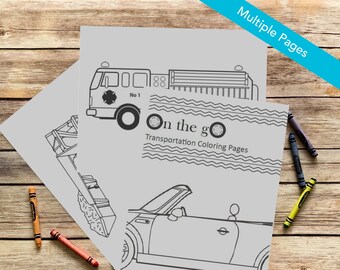 On the Go Transportation Coloring Pages - Printable Royalty Free Kids Colorings Pages