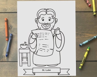 Página para colorir de São Lucas para crianças católicas - Download digital - Imprima você mesmo e pinte