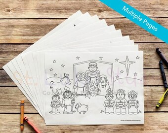 Nativity Coloring and Activity Packet for Kids - Digital Download - Print Yourself and Color