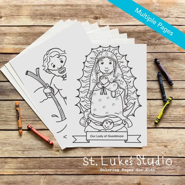 Collection of Saints Bundle (Volume 2 of 4) Coloring Pages for Catholic Kids - Digital Download - Print Yourself and Color