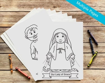 Collection of Saints Bundle (Volume 1 of 4) Coloring Pages for Catholic Kids - Digital Download - Print Yourself and Color