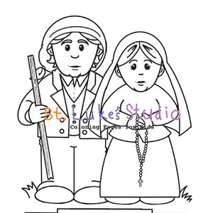 Our Lady of Fatima Coloring Pages & Printable Photos for Catholic Kids Digital Download Print Yourself and Color image 6