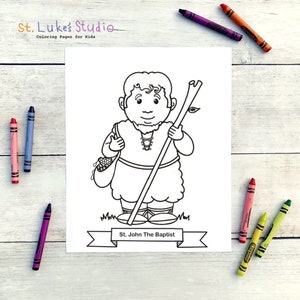St. John the Baptist Coloring Page for Catholic Kids - Digital Download - Classroom Activity - Homeschool