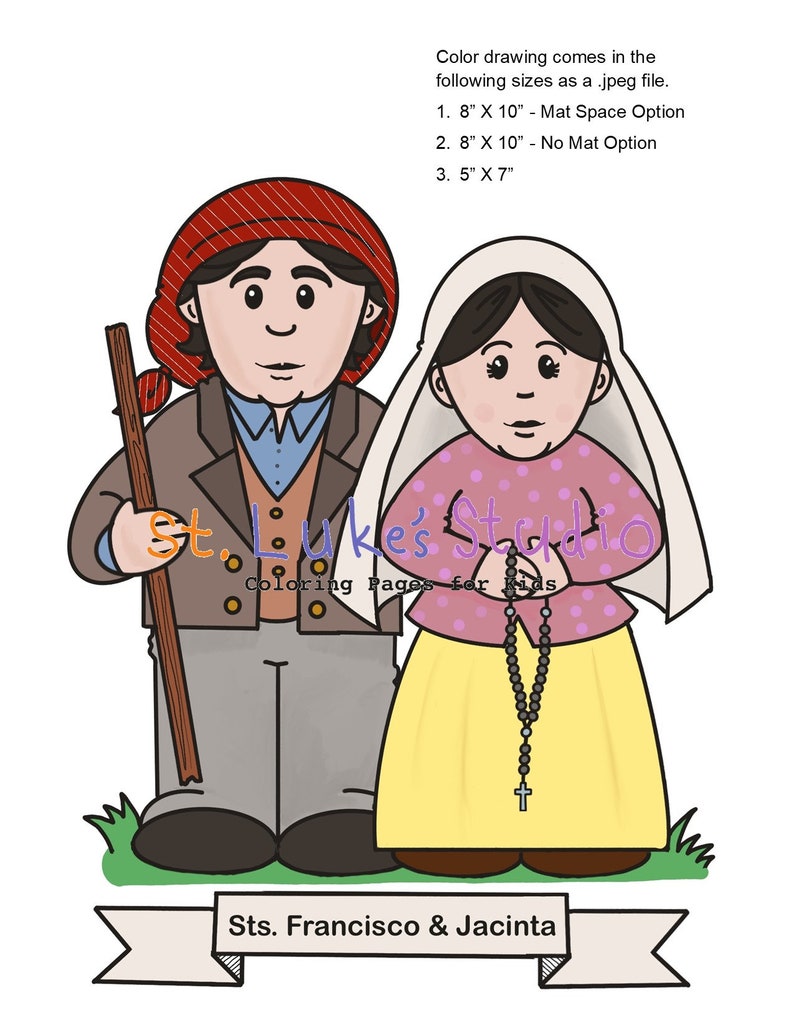 Our Lady of Fatima Coloring Pages & Printable Photos for Catholic Kids Digital Download Print Yourself and Color image 8