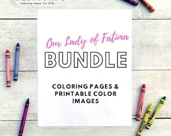 Páginas para colorir e fotos de Nossa Senhora de Fátima para crianças católicas - Download digital - Imprima você mesmo e pinte