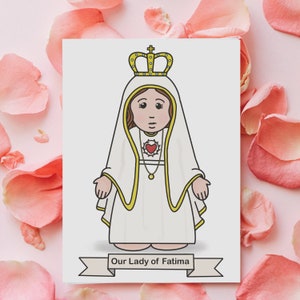 Our Lady of Fatima Coloring Pages & Printable Photos for Catholic Kids Digital Download Print Yourself and Color image 3