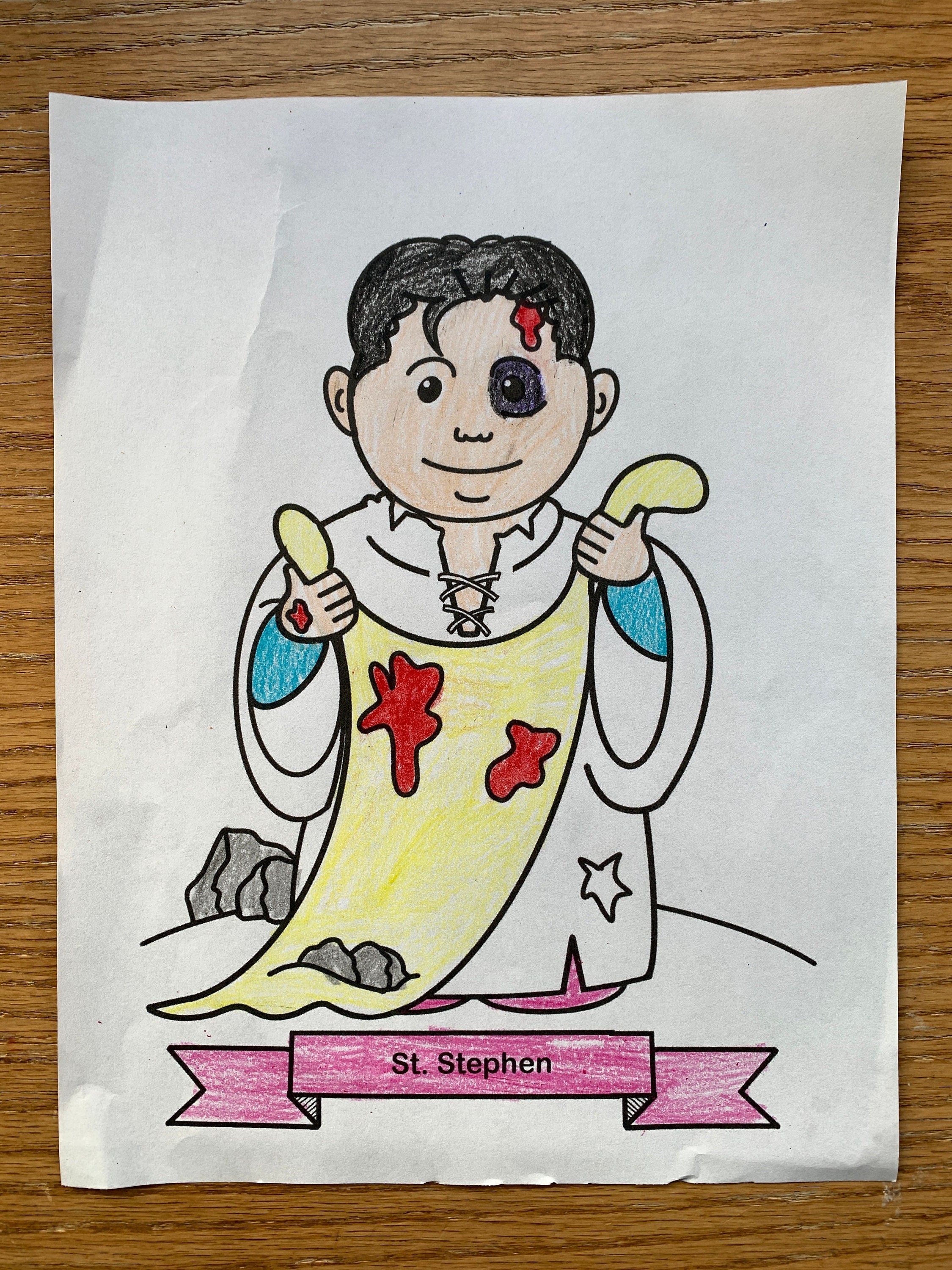 St. Stephen Coloring Page for Catholic Kids - Digital Download - Print Yourself and Color - Etsy UK