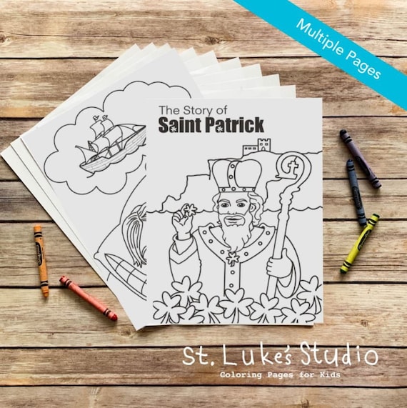 The Story of St. Patrick Coloring and Learning Book for Catholic Kids - Digital Download - Print Yourself and Color Active Photos