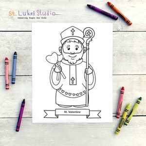 St. Valentine Coloring Page for Catholic Kids - Digital Download - Print Yourself and Color