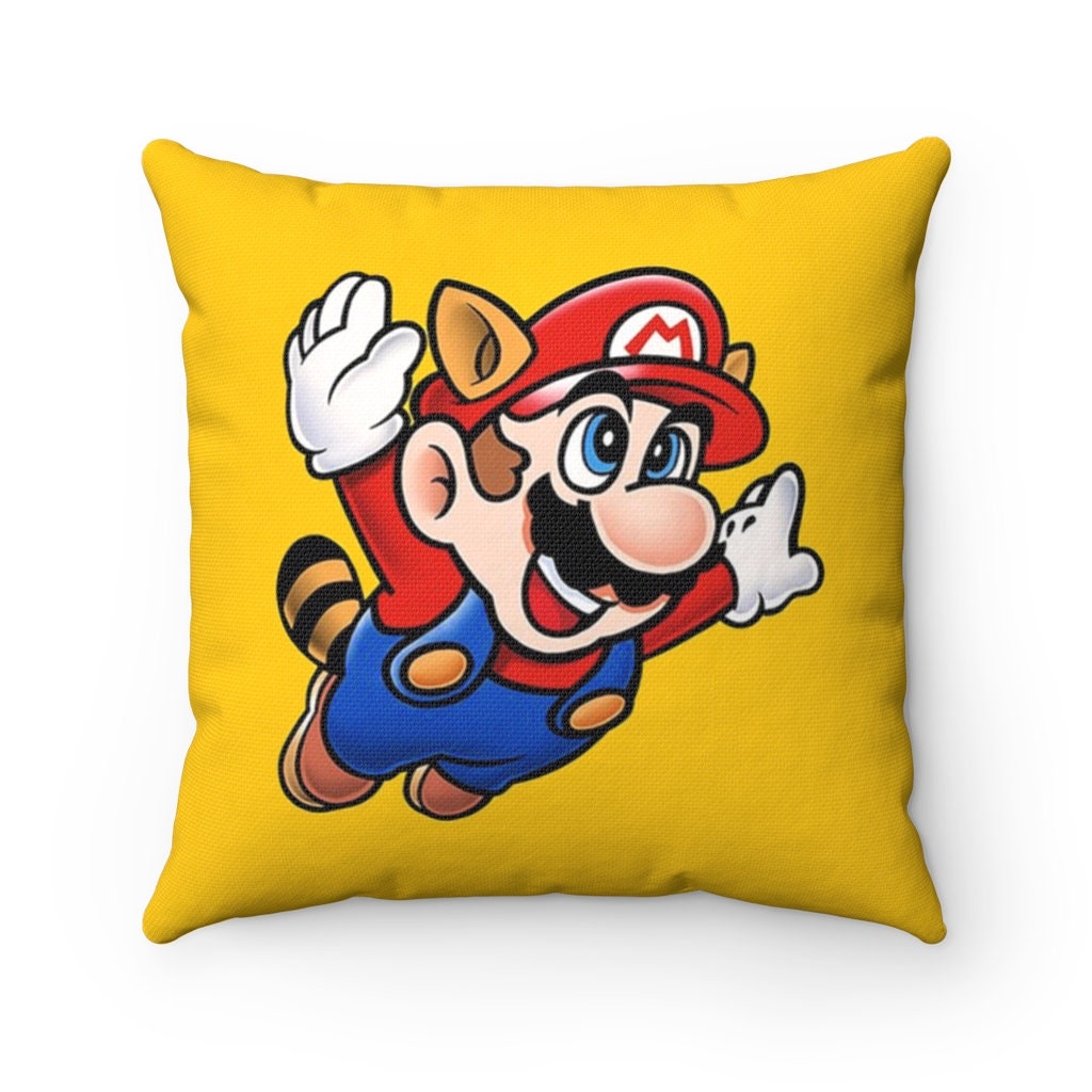 Super Mario 3 Throw Pillow Square Video & Arcade Game Spun Etsy