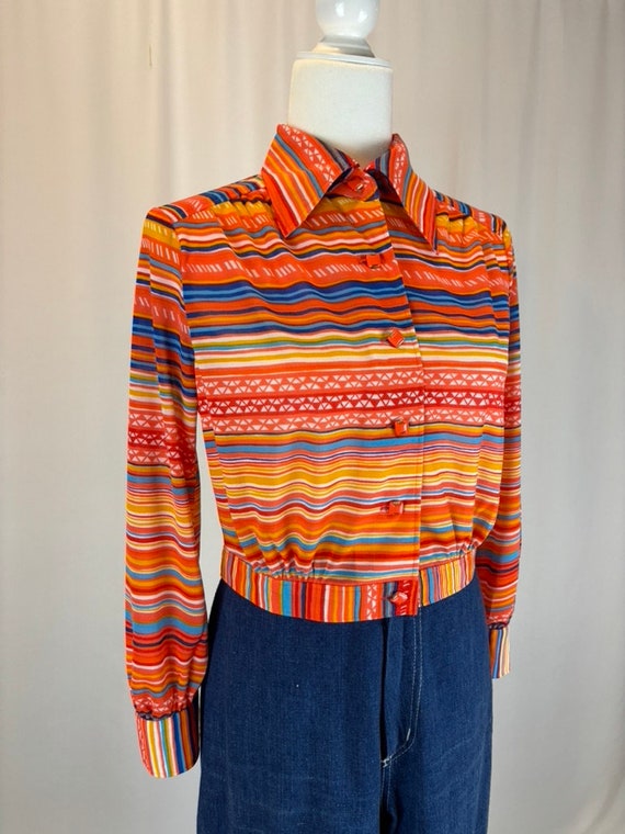 Vintage denim zip down crop top m/L ... ^^^