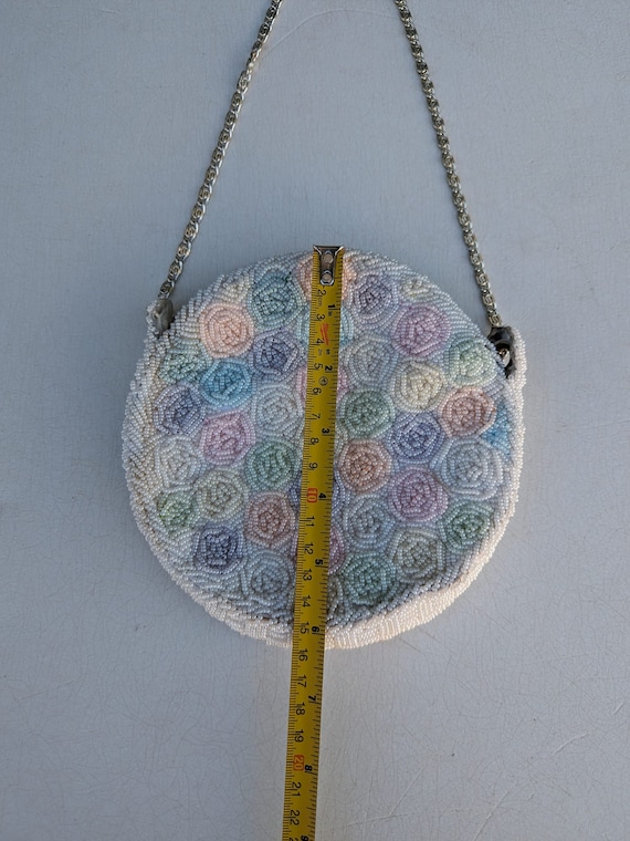 1950s/60s Vintage Multicolored Pastel Rose Beaded… - image 5