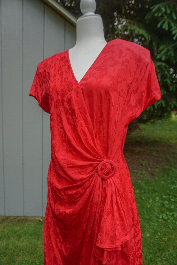 1980s Vintage Rose Dress - image 6